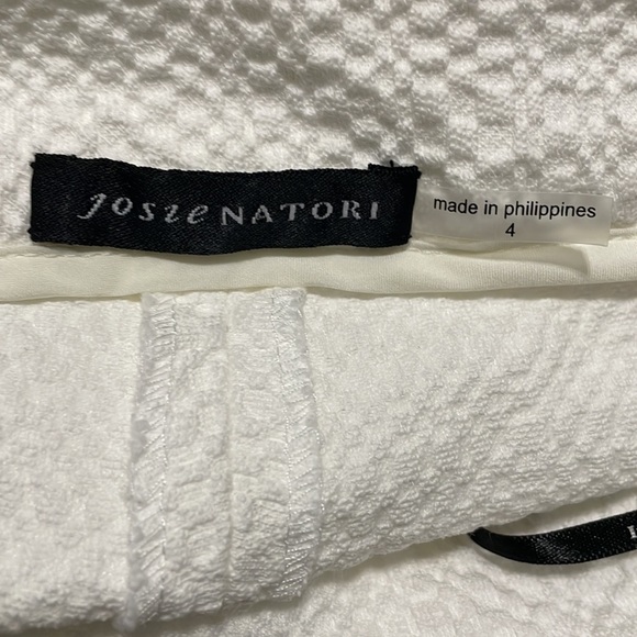 Josie Natori cotton twill trousers white size 4 - Picture 3 of 4